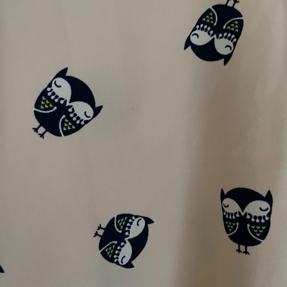 Poema Adorable Owl Print Silky Top - Picture 2 of 5